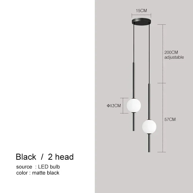 DecorBites™ Glass Ball Pendant Lights for Dining Room Bedroom Decor Lighting