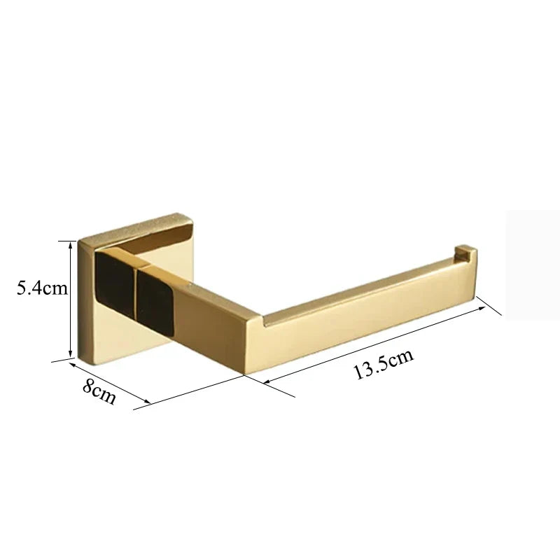 DecorBites™ Gold Square Paper Holder ملحق حمام