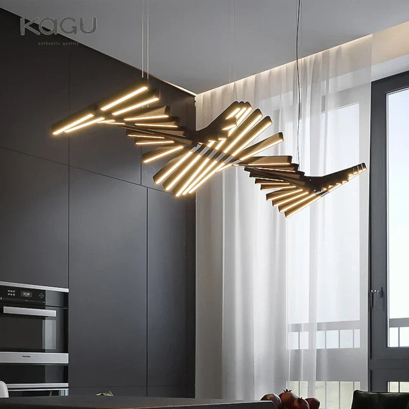 ثريا متدلية ليد بتصميم عظم السمكة DecorBites™ لديكور نورديك عصري