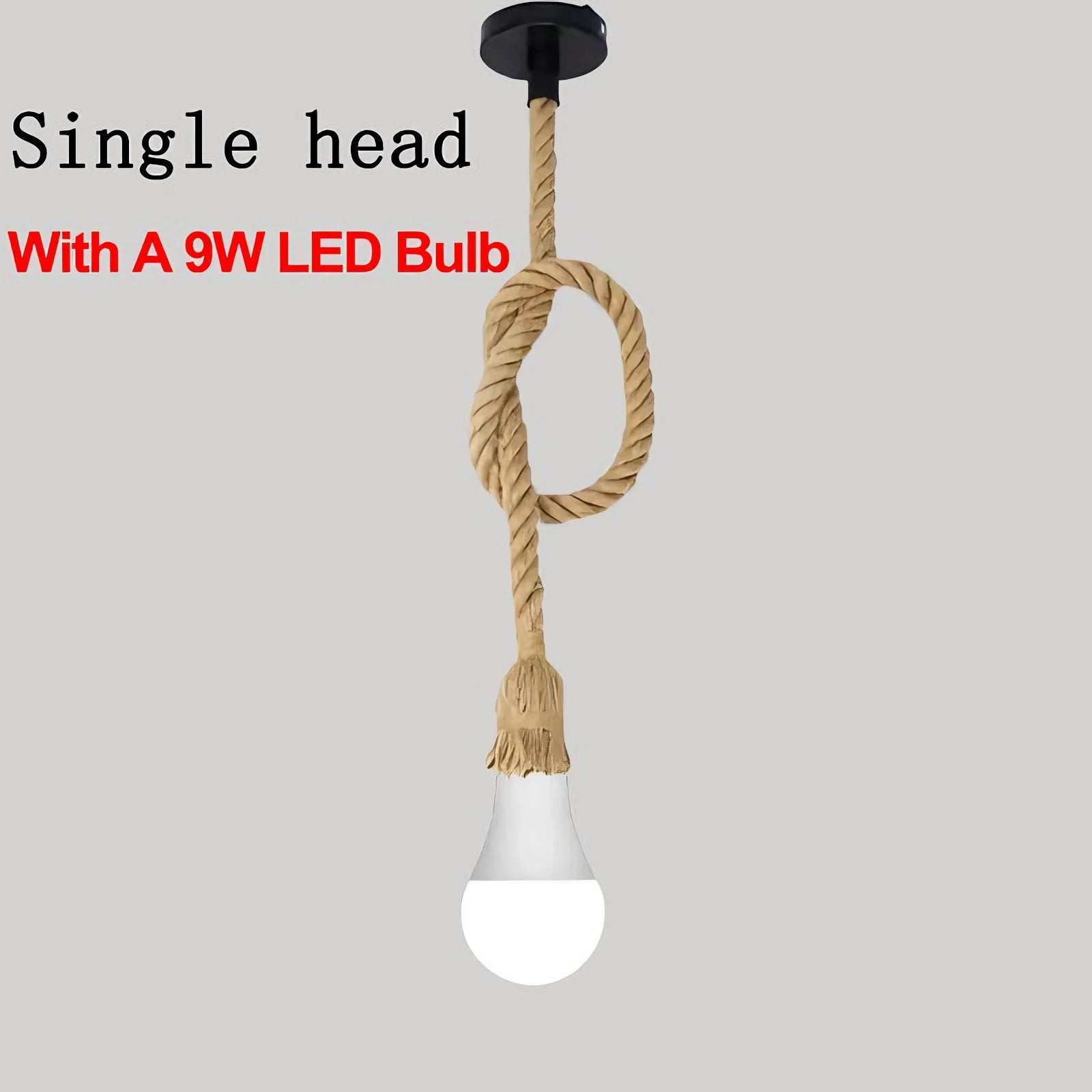 Handwoven Hemp Rope Vintage Pendant Light, E27