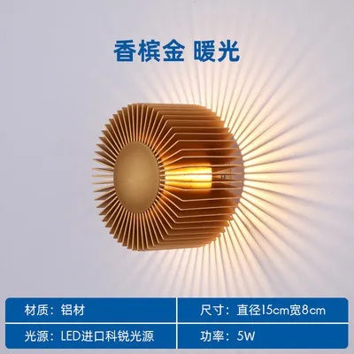 مصباح حائط LED من DecorBites™ من الألومنيوم: ديكور فني عصري بسيط لغرفة المعيشة وغرفة النوم والفنادق