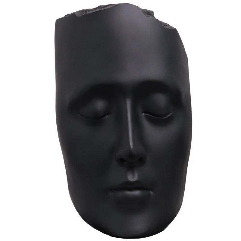 DecorBites™ Golden Mask Resin Abstract Face Sculpture for Home Decoration