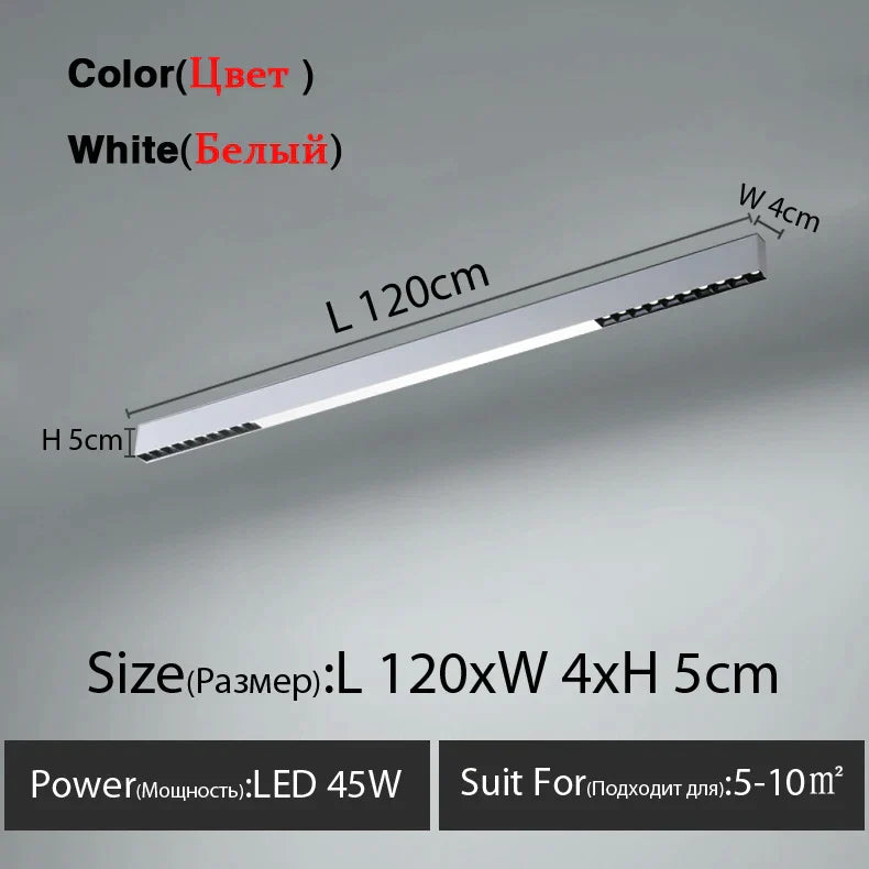 مصباح سقف LED خطي من DecorBites™ لغرفة المعيشة وغرفة الطعام وغرفة النوم - تصميم بسيط