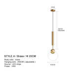 Nordic Gold Linear LED Pendant Light
