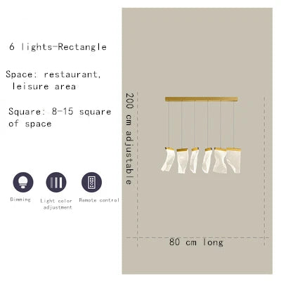 مصباح قلادة أكريليك LED من DecorBites™ لثريا درج حديثة فاخرة