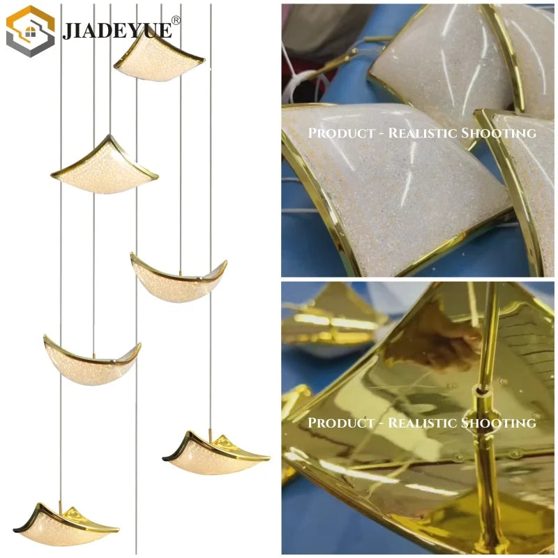 ثريا الدرج الكريستالية من ديكور بايتس™ - إضاءة LED زخرفية لغرفة المعيشة وغرفة الطعام وغرفة النوم