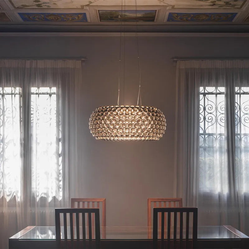 DecorBites™ Clear Gold Acrylic Pendant Lights: Modern Living Room Foscarini Caboche Style