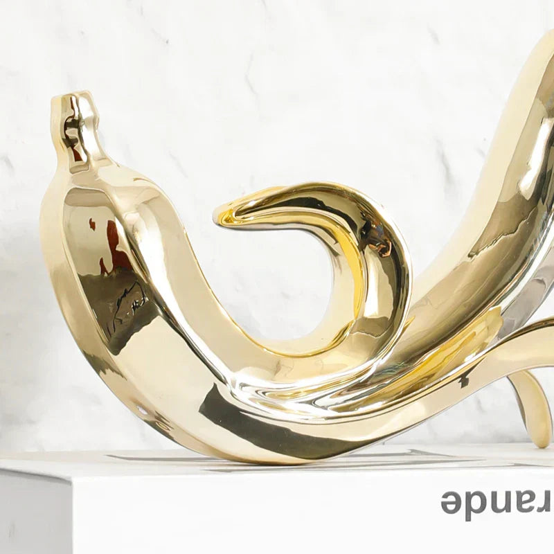 DecorBites™ Golden Banana Figurine Resin Decorative Statue Home Décor Figurine