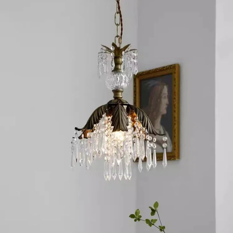 DecorBites™ French Countryside Brass Pendant Light Chandelier for Bedside, Hallway, Wardrobe