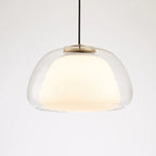 Nordic Double Glass Pendant Light in Amber, Gray, or Clear