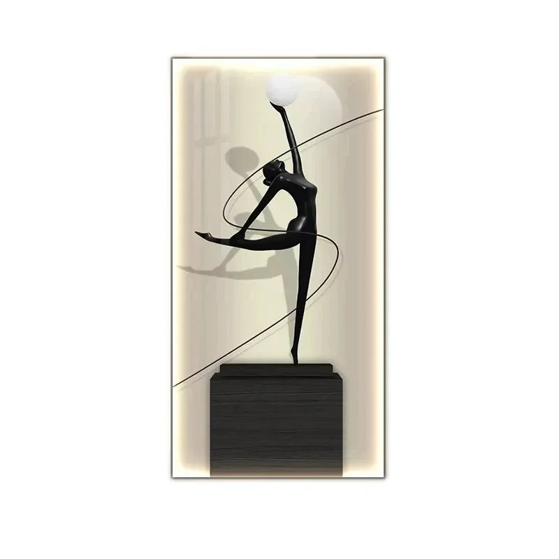 Abstract Figure Luminous Canvas Painting Wall Lamps by DecorBites™
