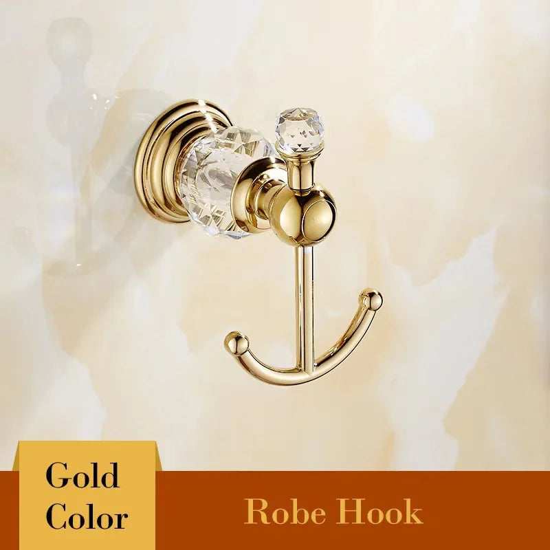 DecorBites™ Crystal Bathroom Towel Rack: European Style Hardware Bath Organizer