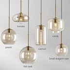 Nordic Glass Loft Pendant Light With Iron Finish
