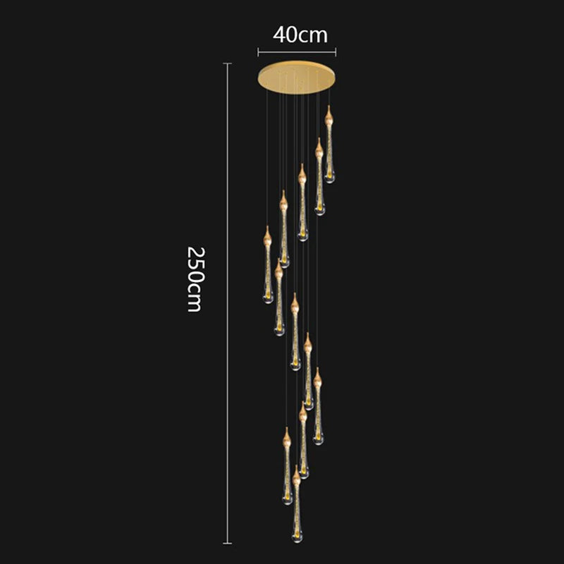 Modern Crystal Staircase Chandelier Pendant Light