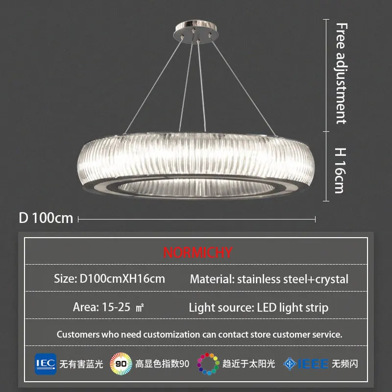 DecorBites™ Crystal LED Ceiling Pendant Chandelier for Modern Luxury Living Room Décor