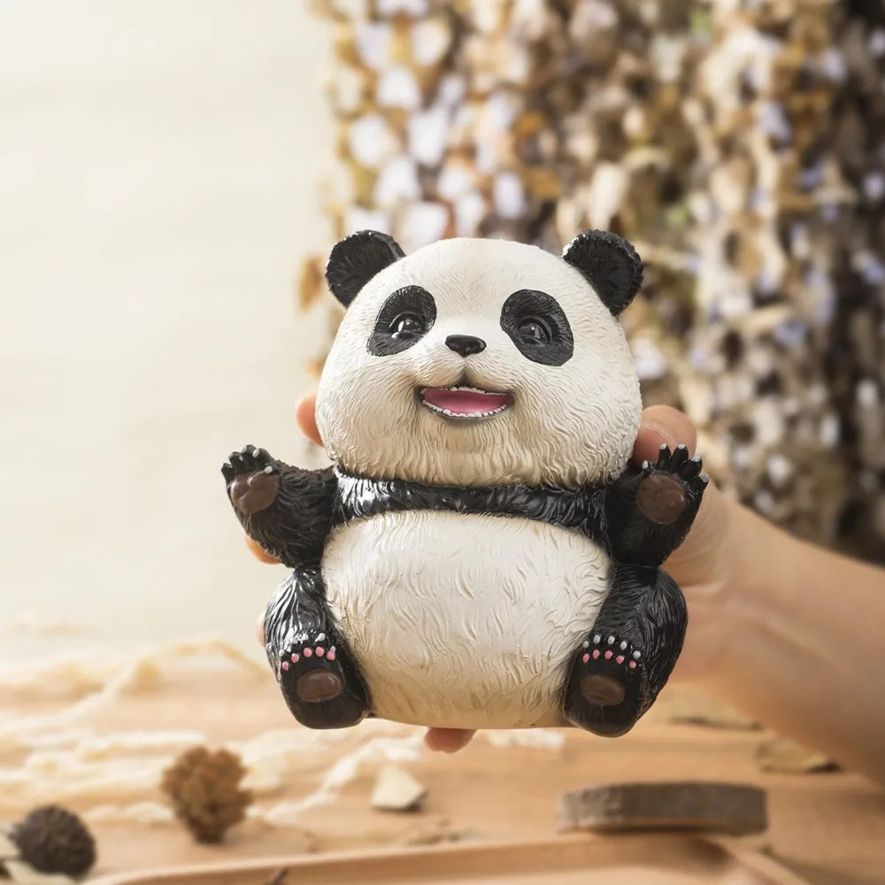 DecorBites™ 14cm Panda Baby Figurines: Fierce & Cute Animal Collection for Home Office Decor