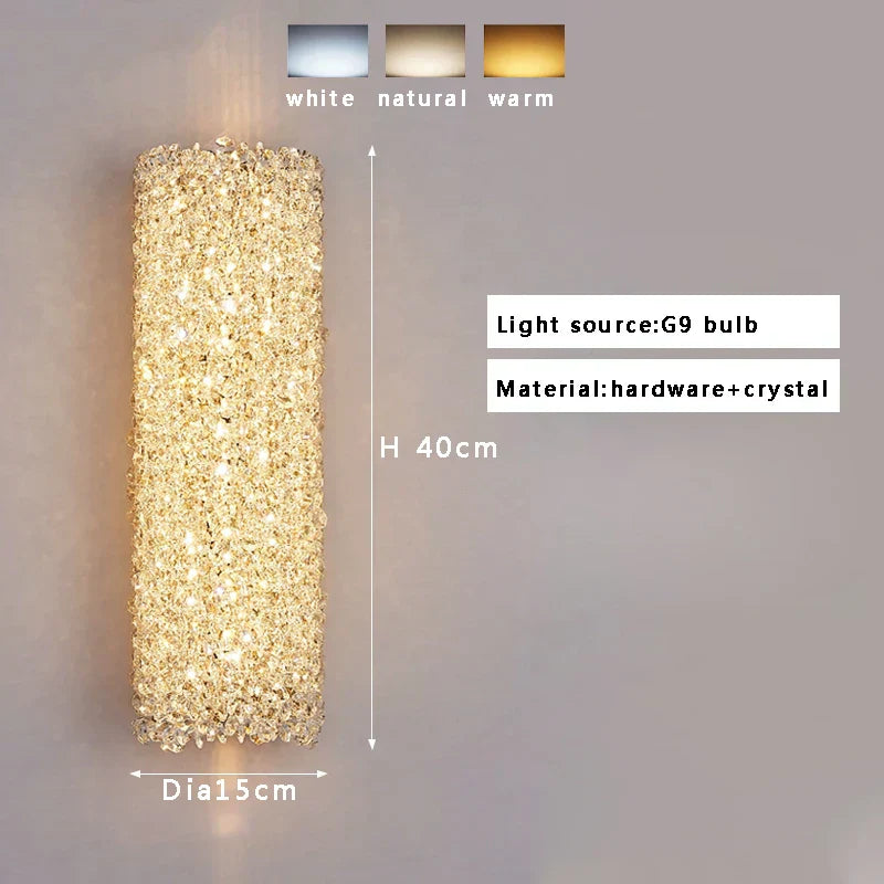 DecorBites™ Crystal Beads Wall Lamp LED Light Fixture for Home Decor & Living Room
