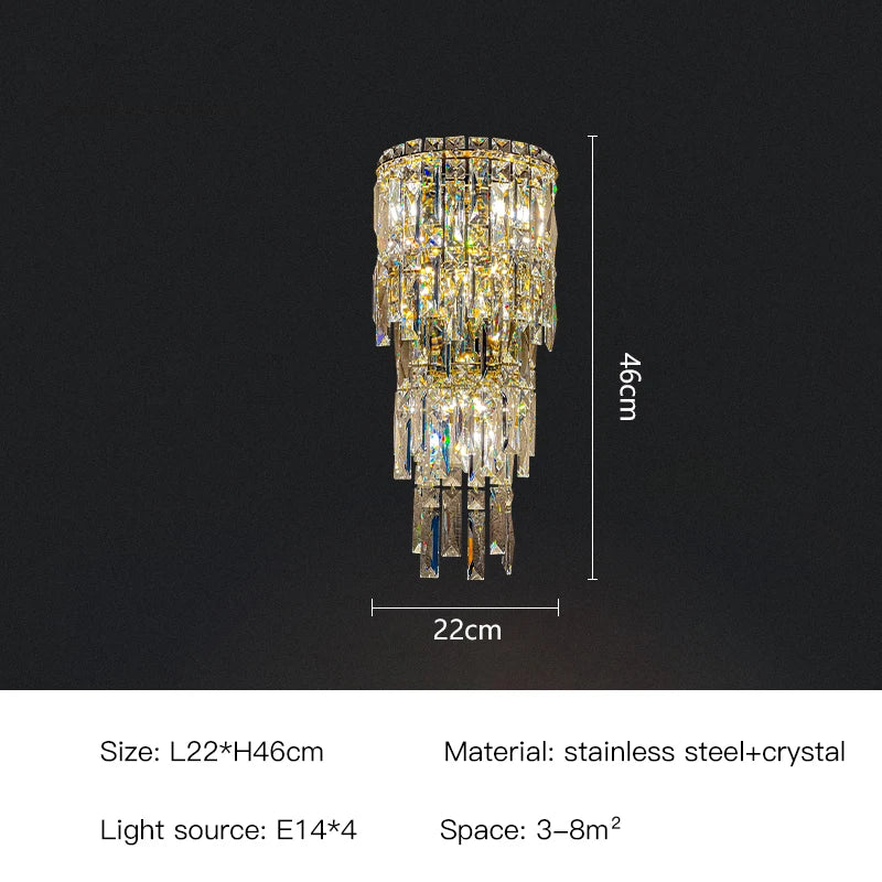DecorBites™ Crystal Wall Light: Elegant Luxury Night Lighting for Living Room, Bedroom, or Villa