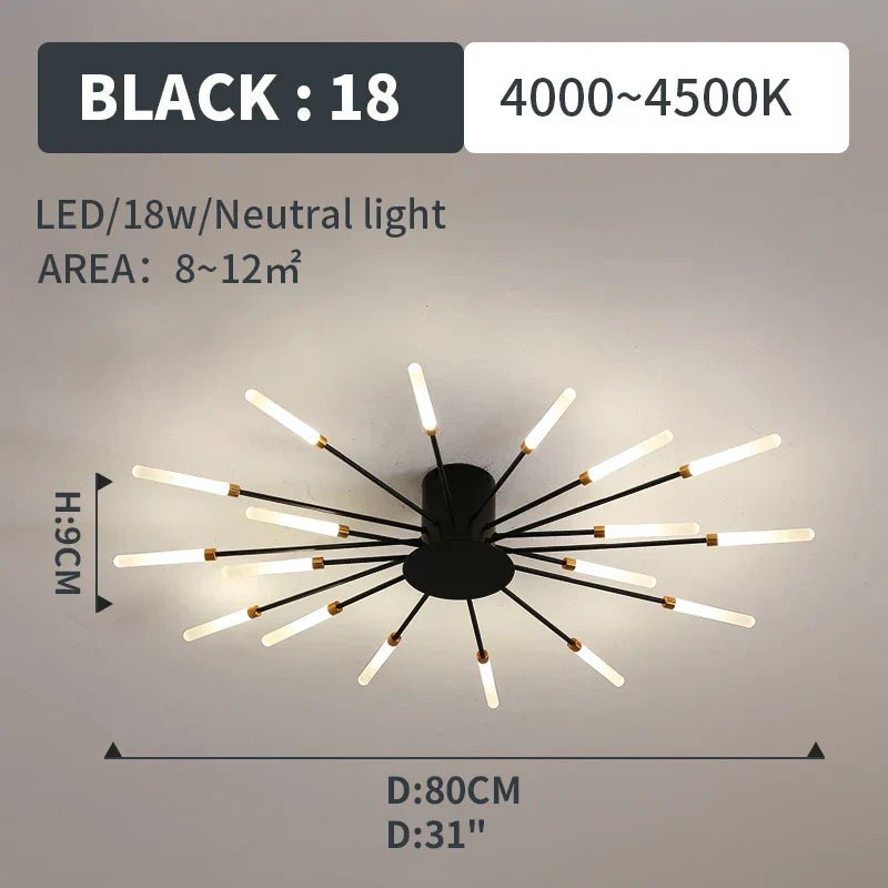 مصابيح DecorBites™ LED Fireworks المتدلية - إضاءة ثريا عصرية لغرفة المعيشة وغرفة النوم
