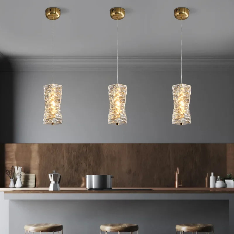 Lustre Plafonnier Suspendu LED en Cristal DecorBites™ pour Îlot de Cuisine, Salle à Manger et Salon