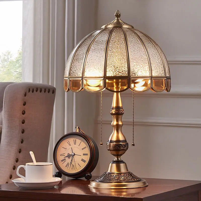 مصباح مكتبي من النحاس الفاخر DecorBites™ لغرفة النوم، مصباح أرضي لغرفة المعيشة، إضاءة LED للدراسة
