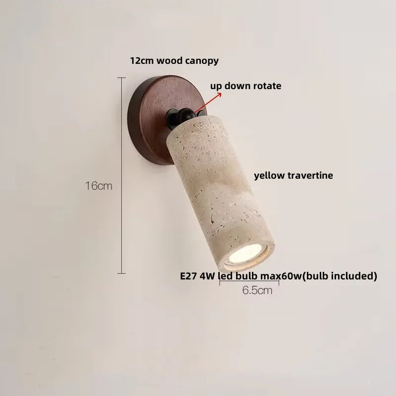DecorBites™ Copper LED Wall Lamp: Modern Nordic Style Mirror Light with Travertine Switch