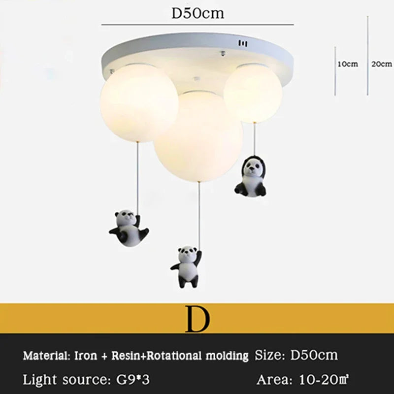 نجفة سقف LED بتصميم دب للأطفال من ديكور بايتس™، مصباح معلق لطيف لغرفة نوم الأولاد والبنات