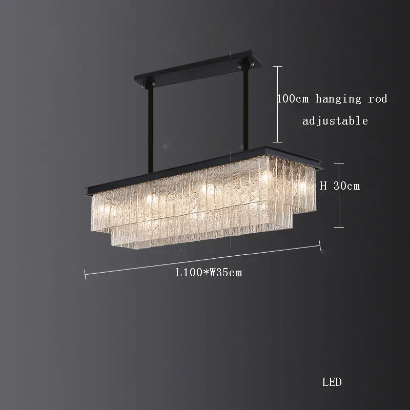 DecorBites™ Crystal LED Chandelier: Minimalist Luxury Lighting for Dinning Table