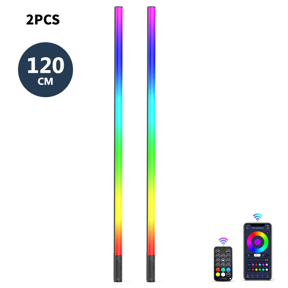 DecorBites™ 120cm RGB Light Stick: APP Controlled LED Atmosphere Lamp for Festivals & Clubs.