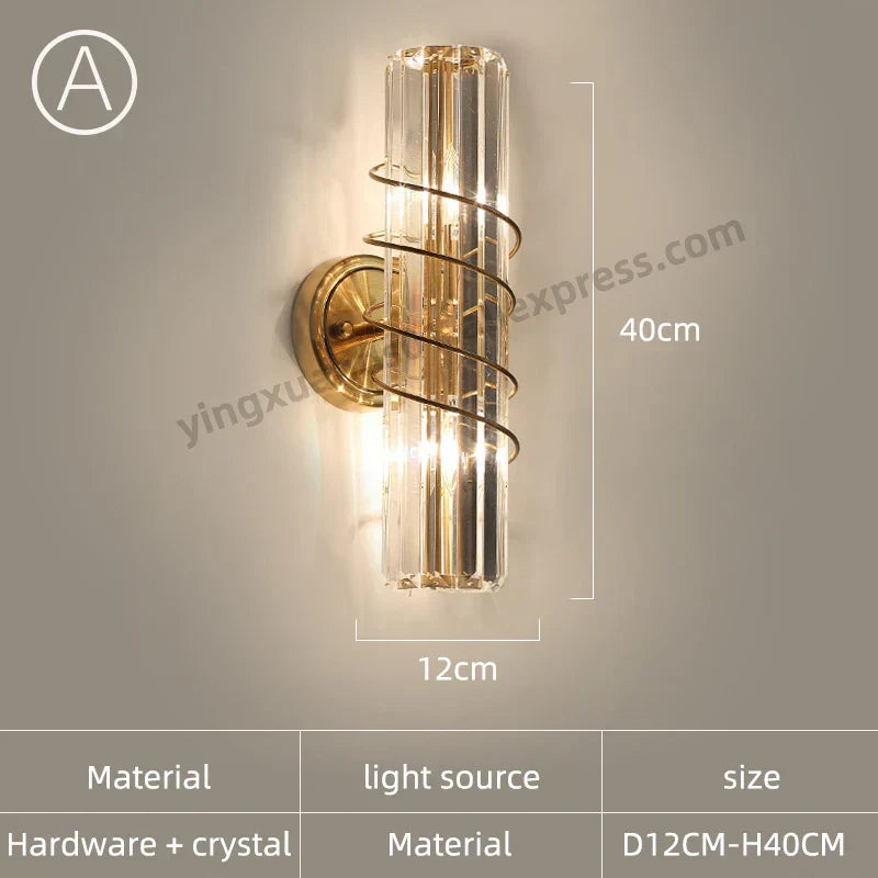 DecorBites™ Crystal Wall Light: Minimalist Bedside Loft Wall Sconce for Living Room