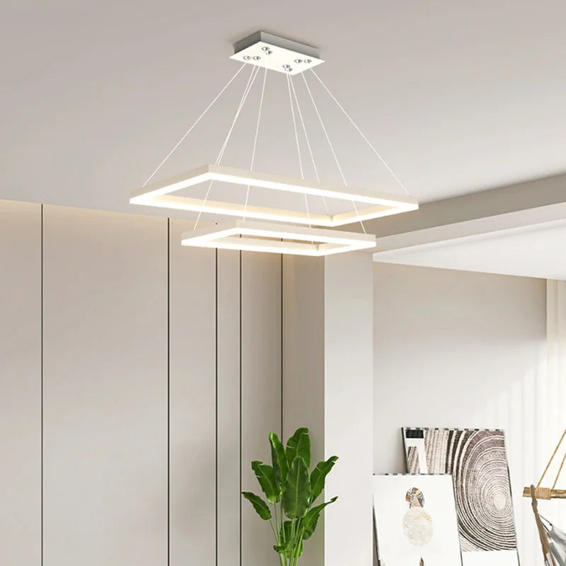 مصابيح معلقة بإضاءة LED من الأكريليك من ديكور بايتس™، مصباح معلق عصري لغرفة الطعام والمطبخ وديكور الدور العلوي