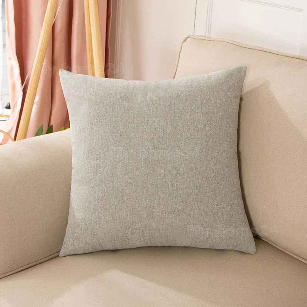DecorBites™ Cotton Linen Pillow Cover Set for Home Decor - Plain Cushion Covers