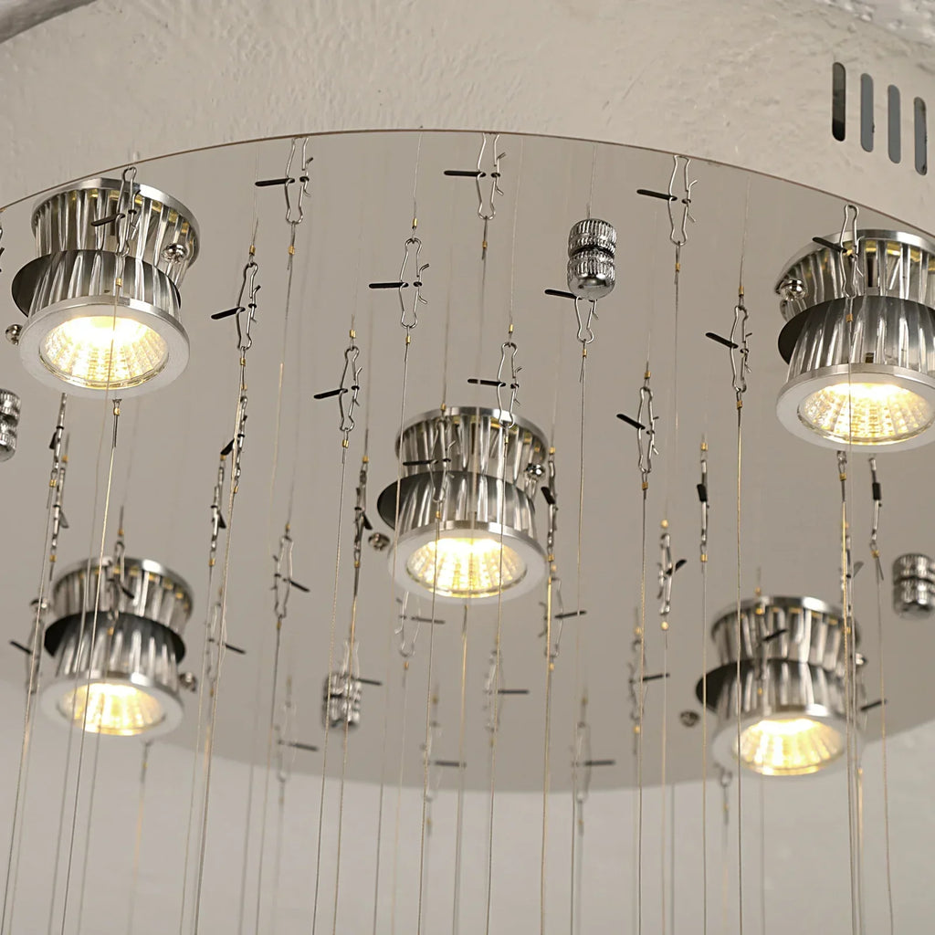 DecorBites™ Crystal Ring Pendant Chandelier: Modern Ceiling Light for Living & Dining Room