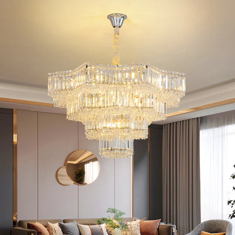 DecorBites™ Light Crystal Chandelier: European Style for Living, Dining & Study Rooms