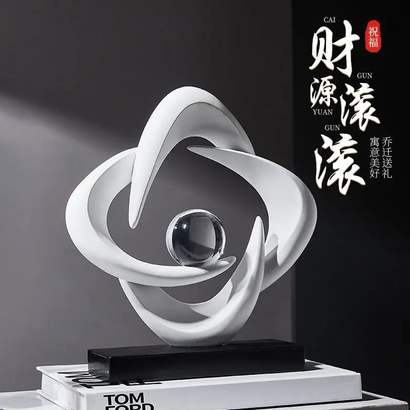 DecorBites™ Abstract Resin Sculpture Figurine for Home Decor & Table Centerpiece