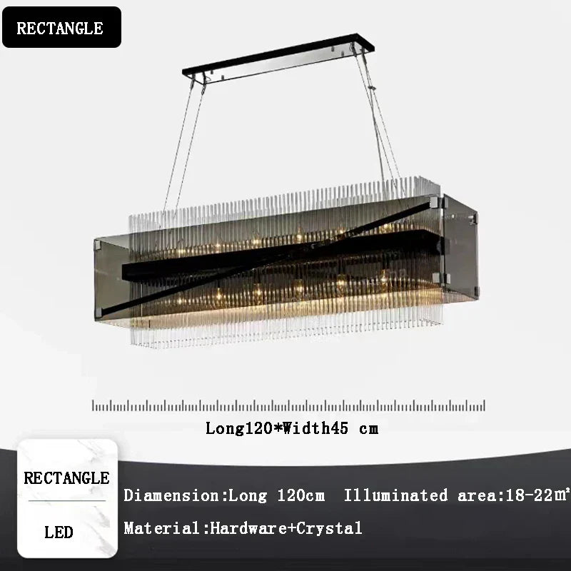 DecorBites™ Crystal Glass Pendant Chandelier for Luxe Dining Room Decor