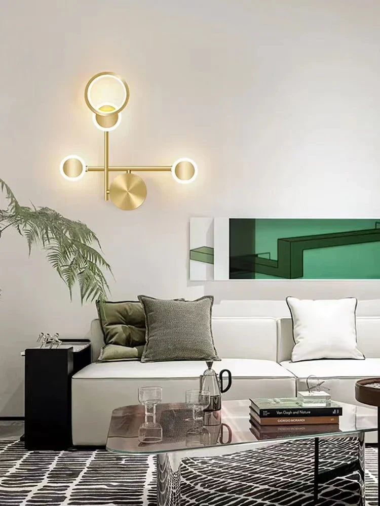 DecorBites™ Brass LED Wall Light: Modern Nordic Decor Sconce for Kitchen, Bedroom, Living Room