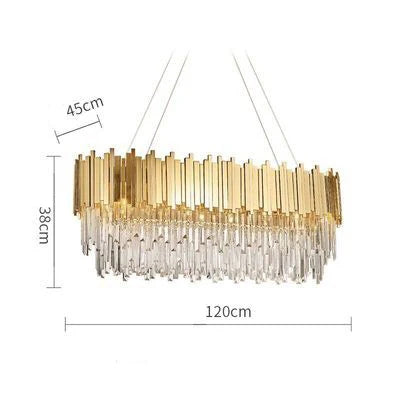 إضاءة ثريا LED كريستال بيضاوية DecorBites™ لغرفة الطعام