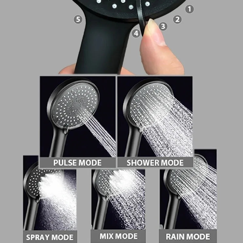 DecorBites™ 5-Mode Adjustable High Pressure Shower Head for Luxurious Bathroom Experience.