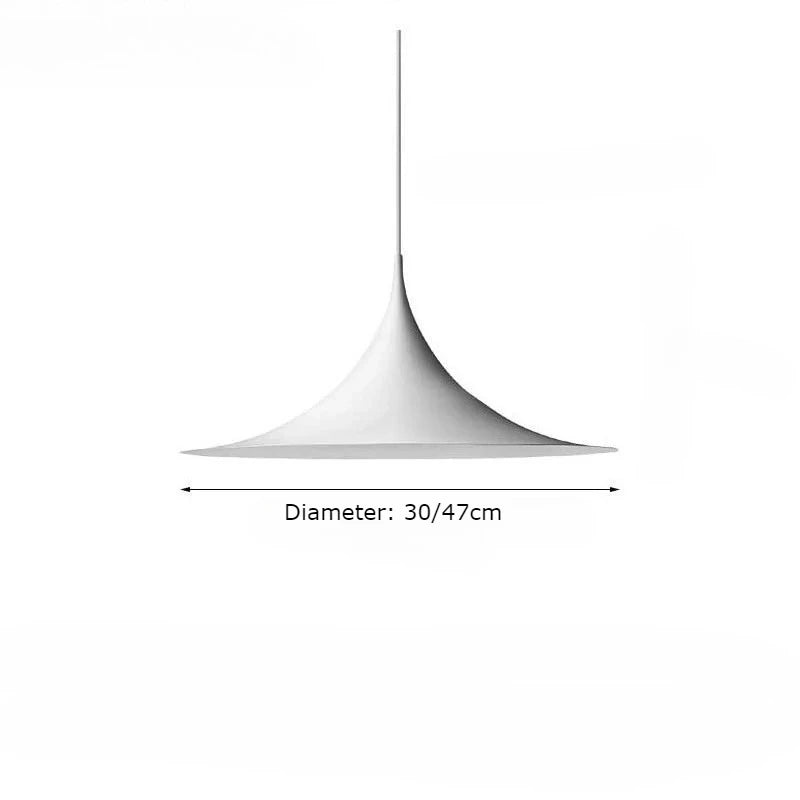 Minimalist Horn Pendant Light in Black or White