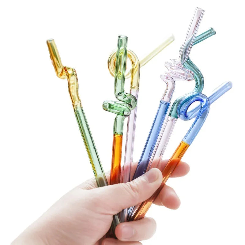  DecorBites™ Glass Flower Handle Stir Bar لأكواب القهوة والمشروبات المختلطة وحفلات المنزل