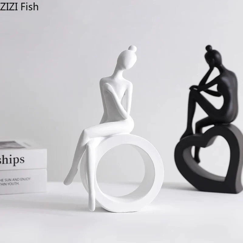 DecorBites™ Abstract Resin Sculpture Modern Desk Decoration Minimalist Figures Ornaments