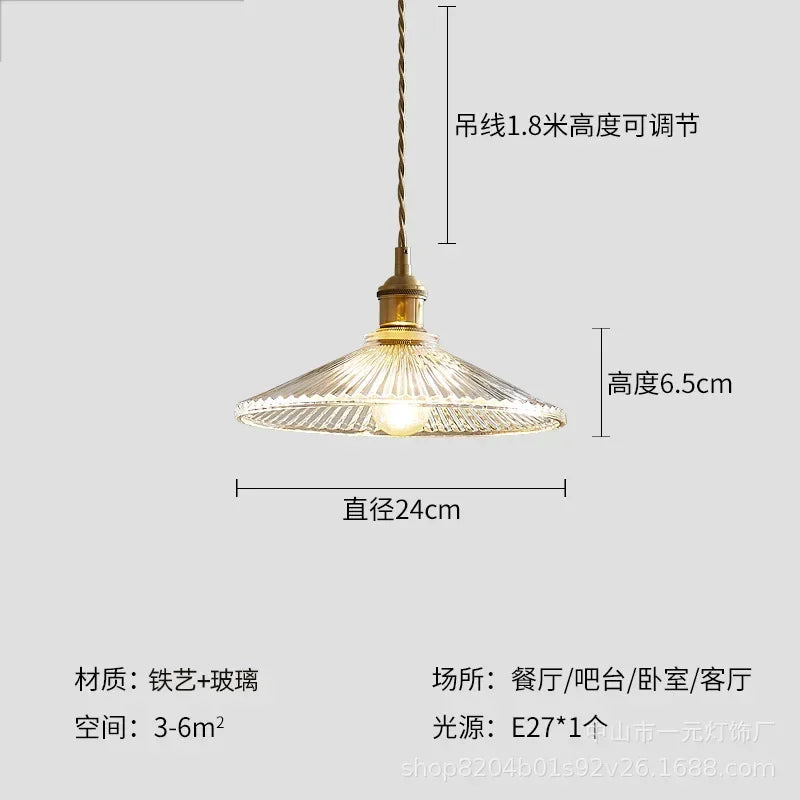 Retro Floral Glass Pendant Light