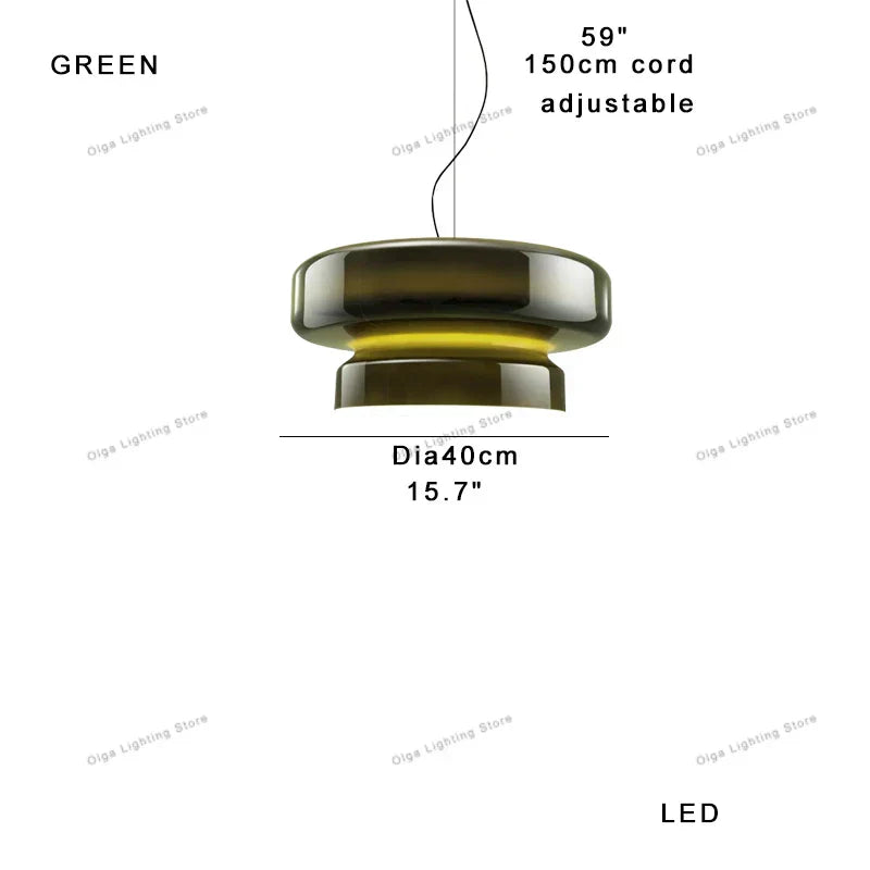 DecorBites™ Italian Glass Pendant Light for Dining Table and Cafe Decor