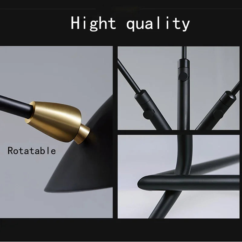 DecorBites™ Black Nordic Floor Lamp for Living Room, Designer Aluminum Standing Light