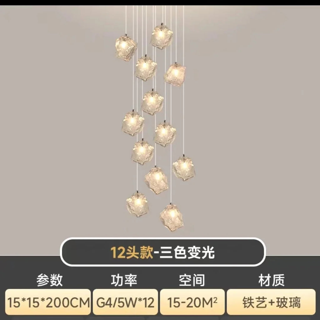 DecorBites™ Cube Chandelier Pendant Lights for Restaurant Loft Stairwell Bedroom Art Décor