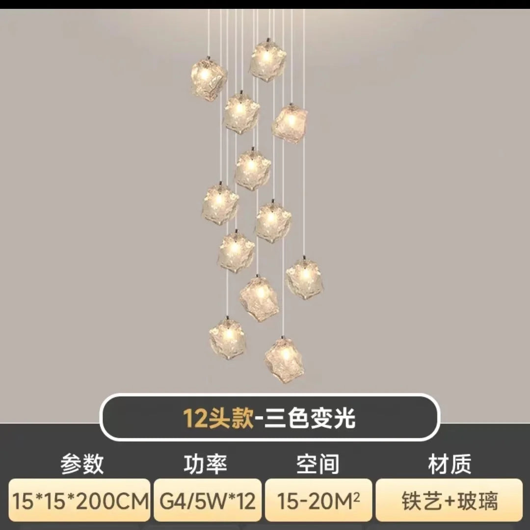DecorBites™ Cube Chandelier Pendant Lights for Restaurant Loft Stairwell Bedroom Art Décor