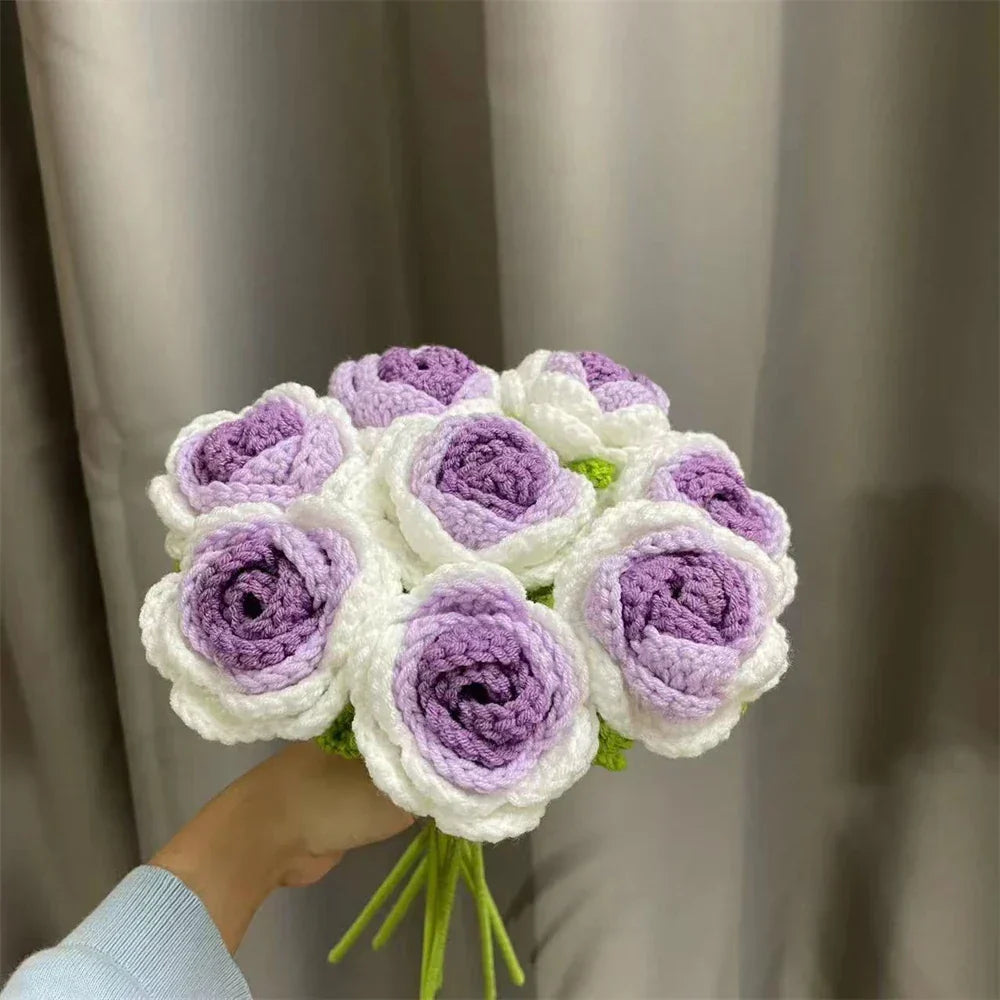 باقة ورد منسوجة DecorBites™ لافعلها بنفسك هدية كروشيه لعيد الأم أو الزفاف
