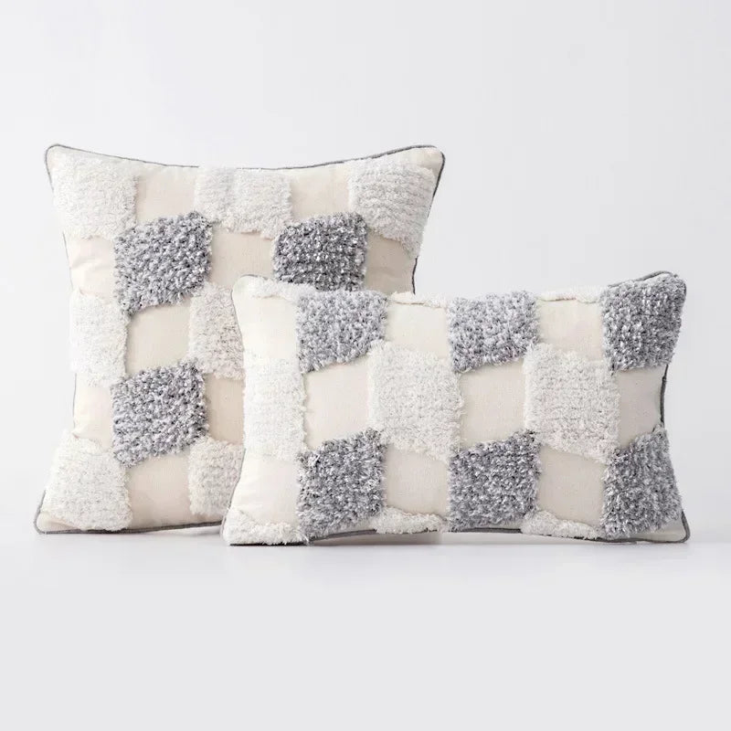 DecorBites™ Geometric Tufted Tassel Cushion Cover 30x50cm/45x45cm