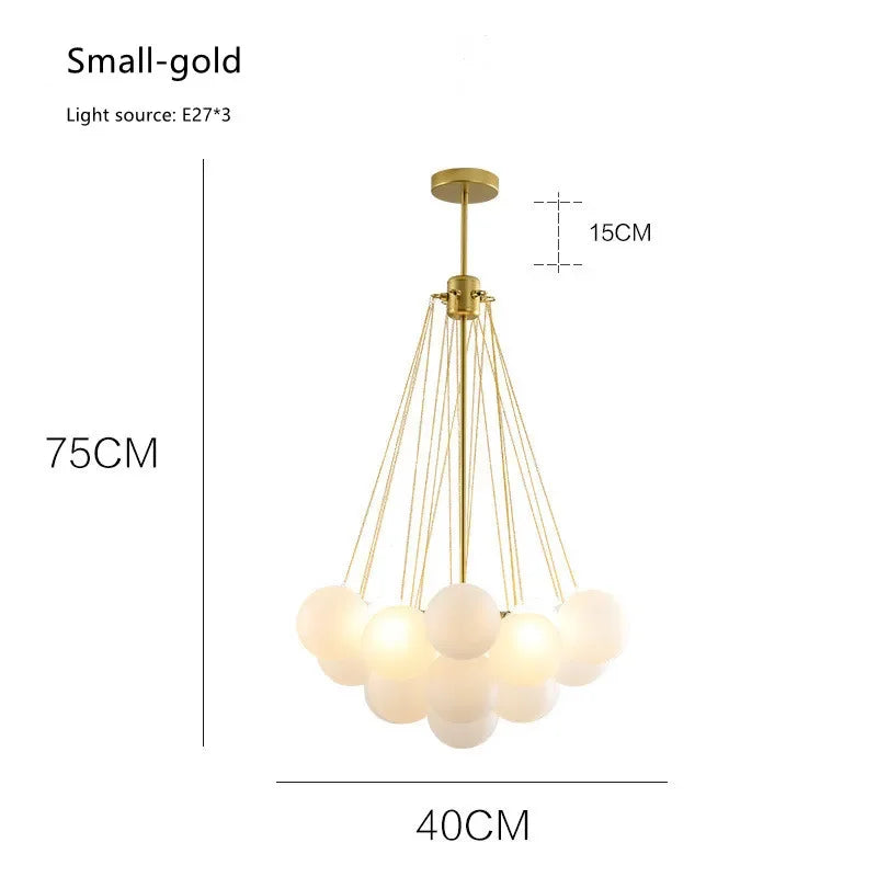 ثريا كرات زجاجية من DecorBites™ بإضاءة LED لغرفة المعيشة العصرية، مصباح معلق بتصميم فقاعي على الطراز الاسكندنافي